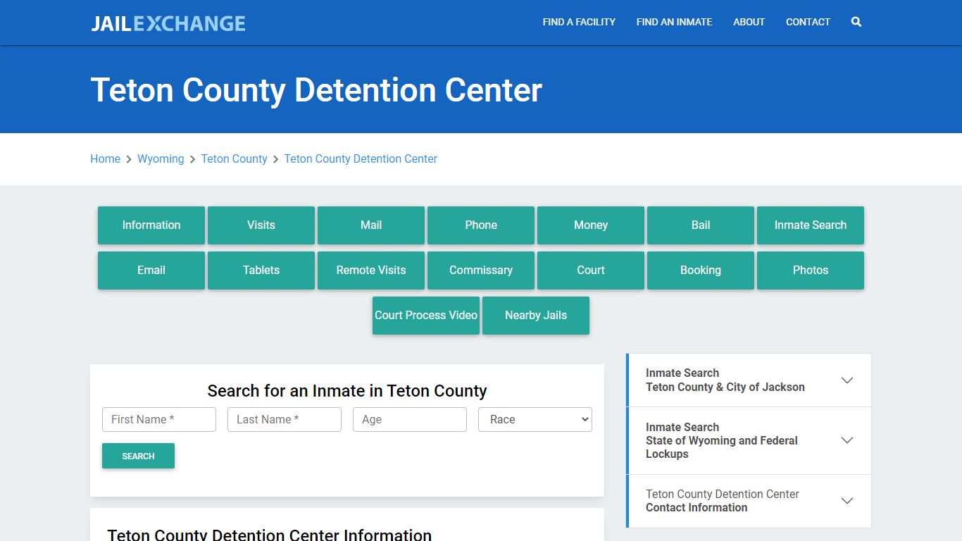 Teton County Detention Center Roster Lookup, WY, Inmate Search